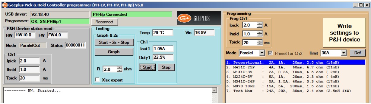 Geeplus PHu-50 control circuit interface ParalelOut mode